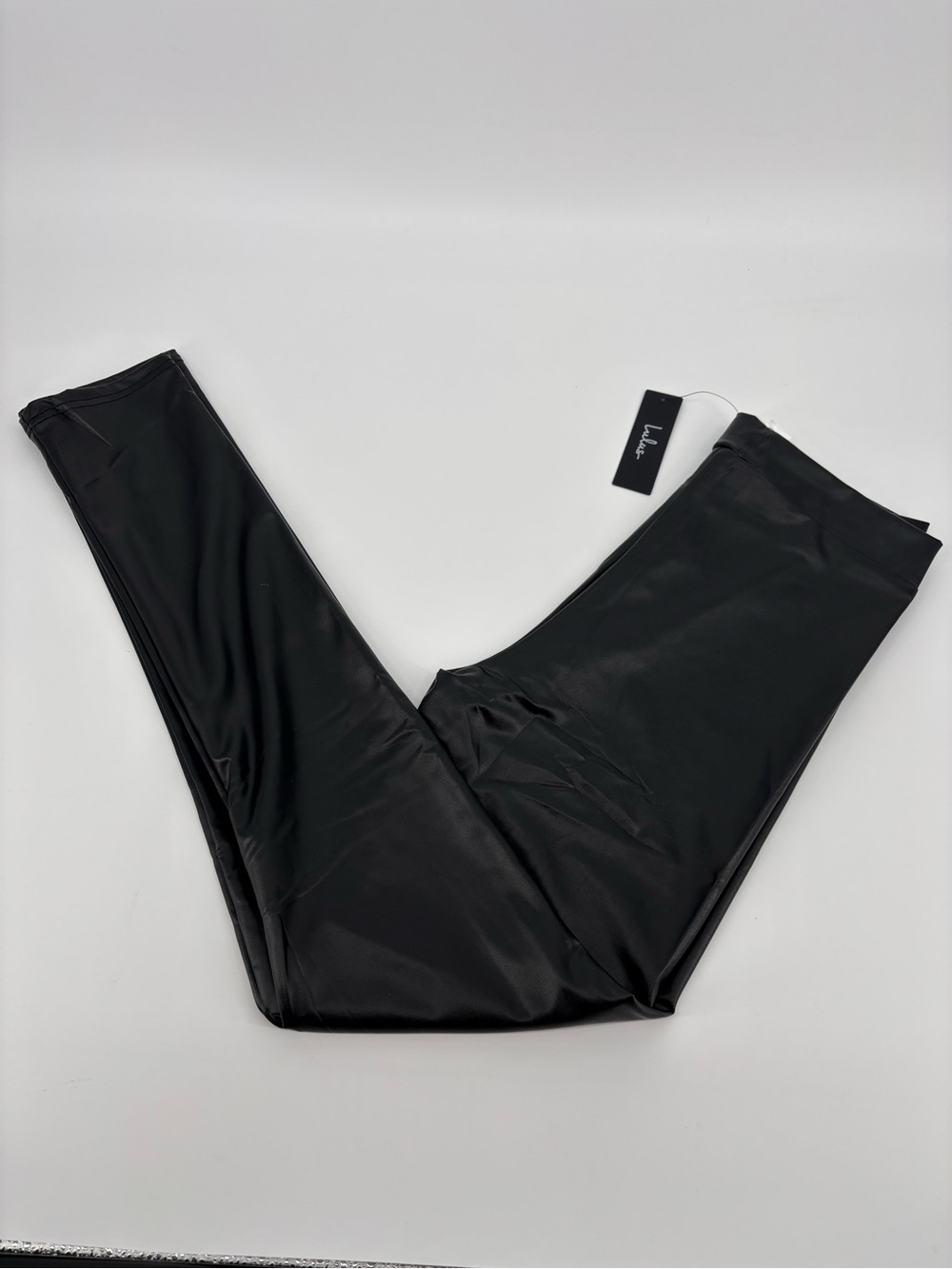 Lulus Faux Leather Leggings NWT Black Shiny Pants Womens Large High Waist P8805L